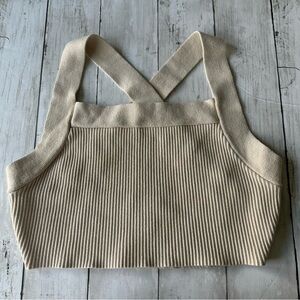 PREOWNED HOUSE OF HARLOW 1960 TAN SWEATER TANK CROP TOP MEDIUM M